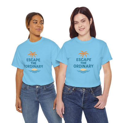 Escape the Ordinary T-Shirt – Tropical Palm Tree Shirt – Adventure Travel Unisex Tee – Summer Beach Shirt – Motivational Graphic Tee