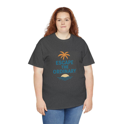 Escape the Ordinary T-Shirt – Tropical Palm Tree Shirt – Adventure Travel Unisex Tee – Summer Beach Shirt – Motivational Graphic Tee