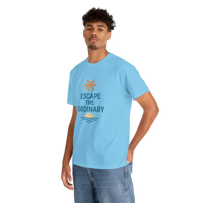 Escape the Ordinary T-Shirt – Tropical Palm Tree Shirt – Adventure Travel Unisex Tee – Summer Beach Shirt – Motivational Graphic Tee
