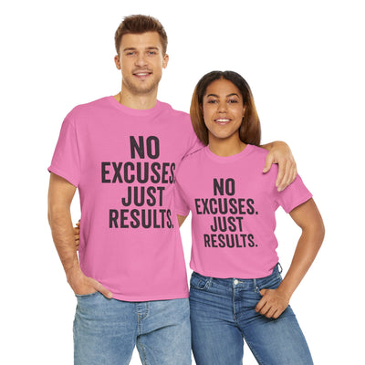 Motivational Unisex Heavy Cotton Tee - No Excuses Just Results, Fitness Shirt, Workout Apparel, Inspirational Top, Gift for Athletes, [...]