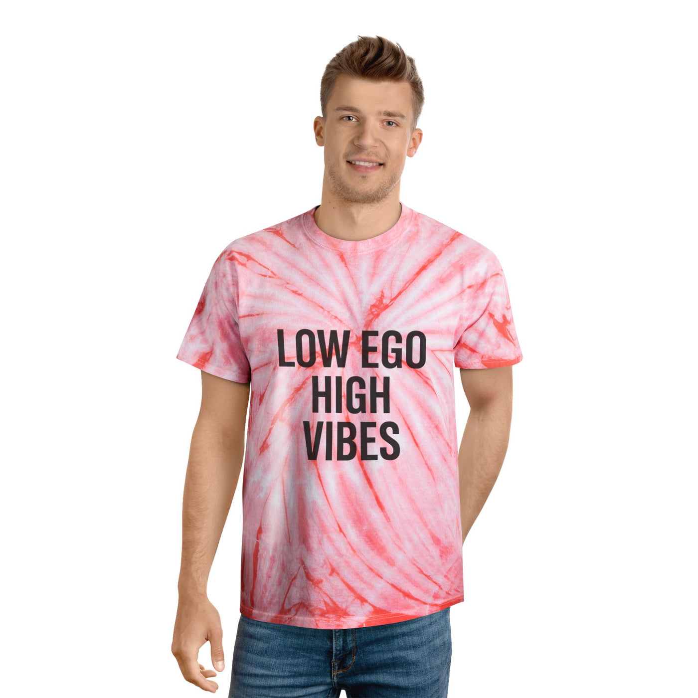 Low Ego High Vibes Tie-Dye Tee, Boho T-Shirt, Positive Vibes Shirt, Casual Summer Top, Gift for Friends, Festival Wear