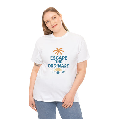 Escape the Ordinary T-Shirt – Tropical Palm Tree Shirt – Adventure Travel Unisex Tee – Summer Beach Shirt – Motivational Graphic Tee