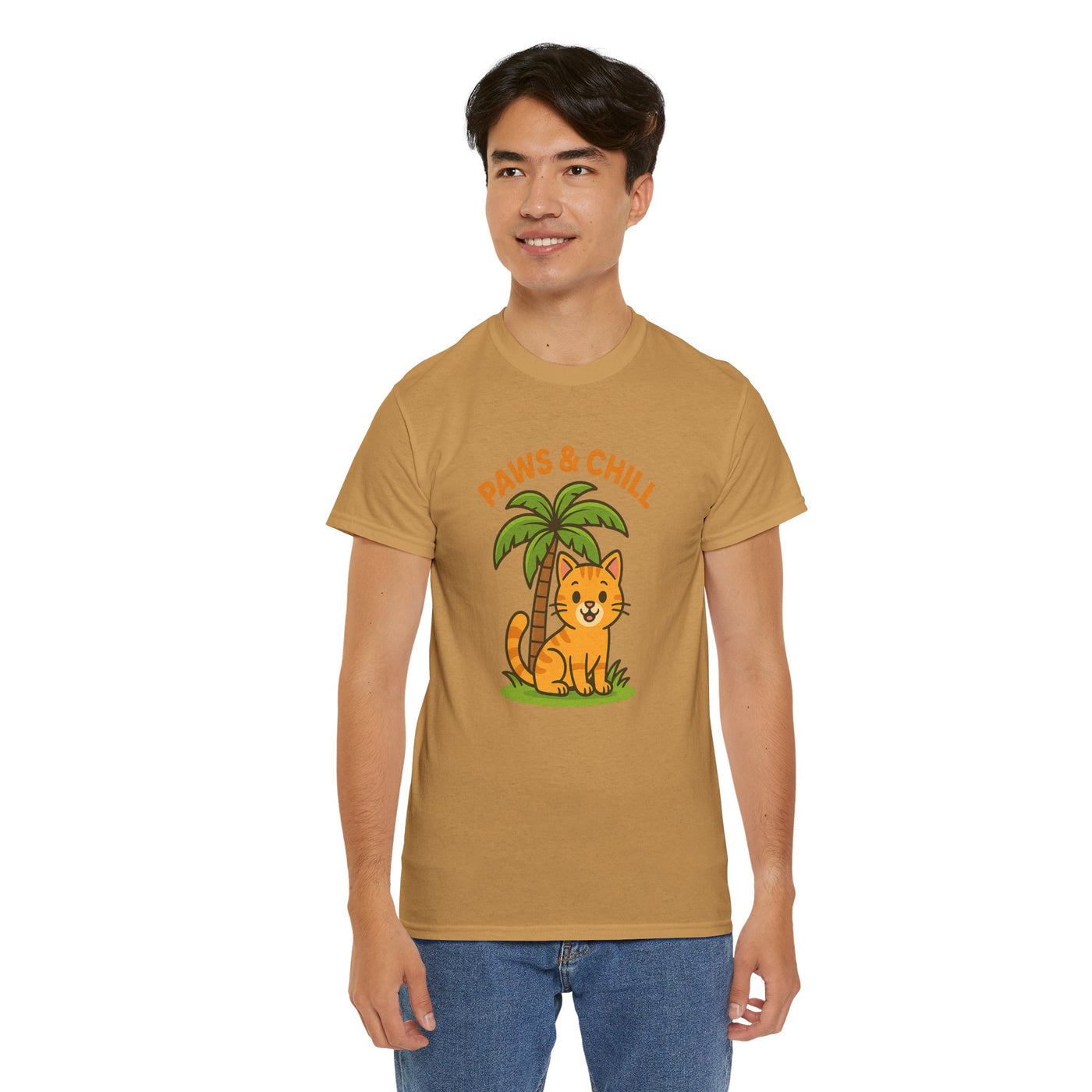 Paws & Chill Funny Cat T-Shirt – Cute Unisex Cat Lover Tee