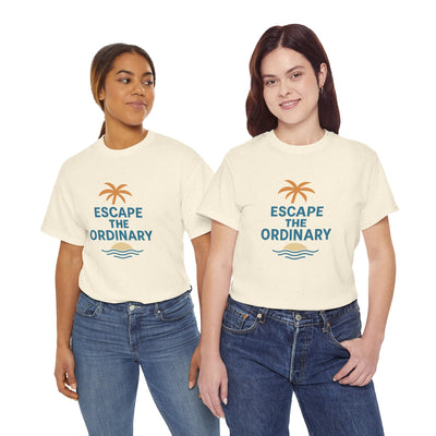 Escape the Ordinary T-Shirt – Tropical Palm Tree Shirt – Adventure Travel Unisex Tee – Summer Beach Shirt – Motivational Graphic Tee