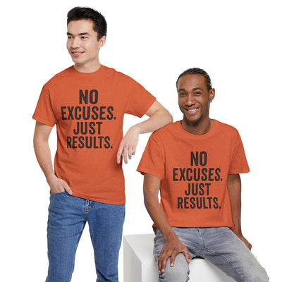 Motivational Unisex Heavy Cotton Tee - No Excuses Just Results, Fitness Shirt, Workout Apparel, Inspirational Top, Gift for Athletes, [...]
