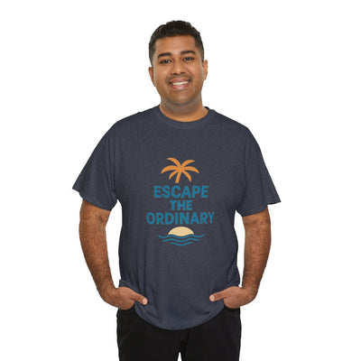Escape the Ordinary T-Shirt – Tropical Palm Tree Shirt – Adventure Travel Unisex Tee – Summer Beach Shirt – Motivational Graphic Tee