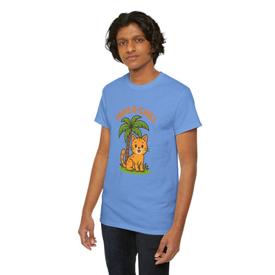 Paws & Chill Funny Cat T-Shirt – Cute Unisex Cat Lover Tee