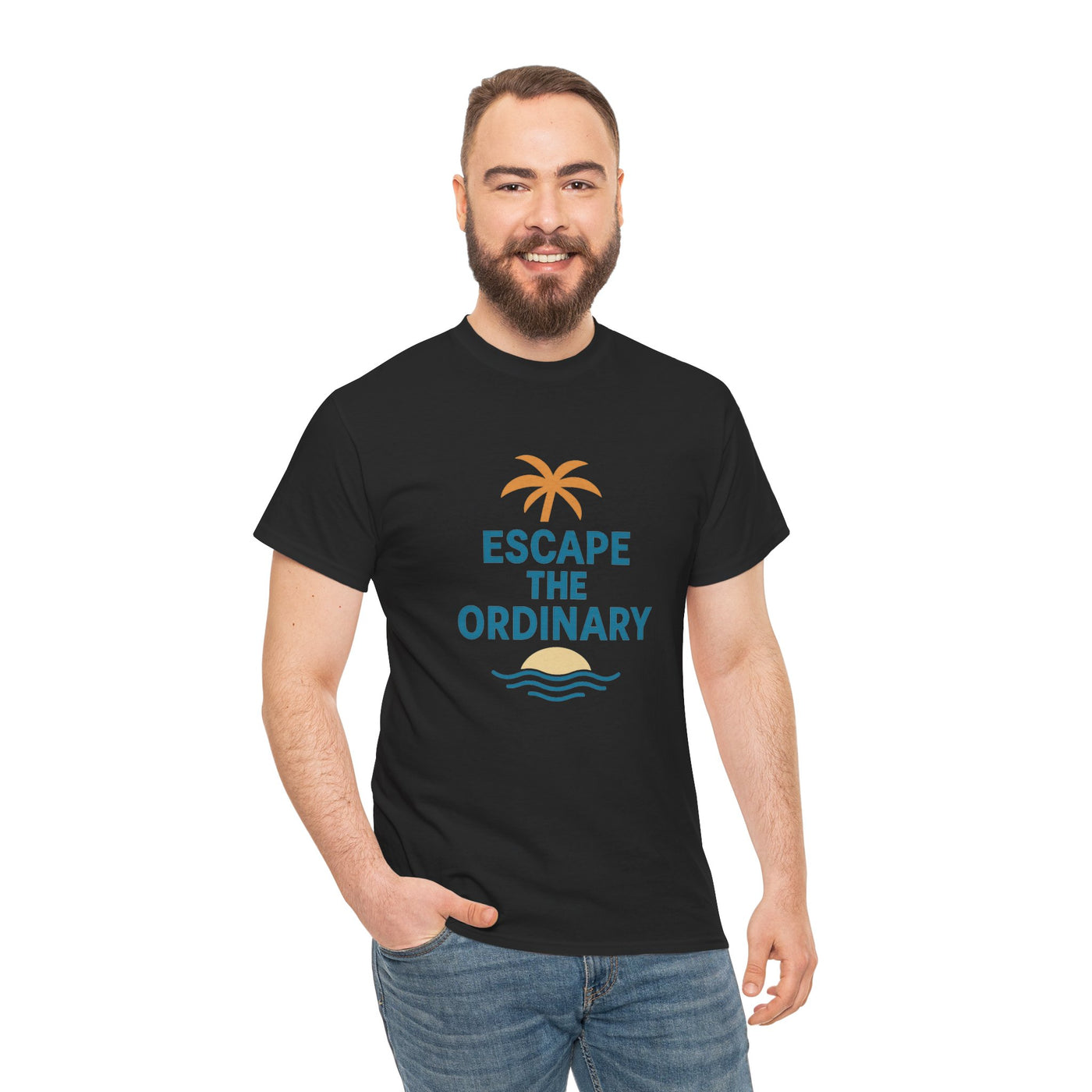 Escape the Ordinary T-Shirt – Tropical Palm Tree Shirt – Adventure Travel Unisex Tee – Summer Beach Shirt – Motivational Graphic Tee