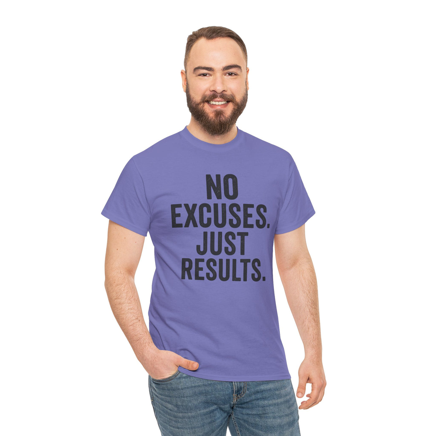 Motivational Unisex Heavy Cotton Tee - No Excuses Just Results, Fitness Shirt, Workout Apparel, Inspirational Top, Gift for Athletes, [...]