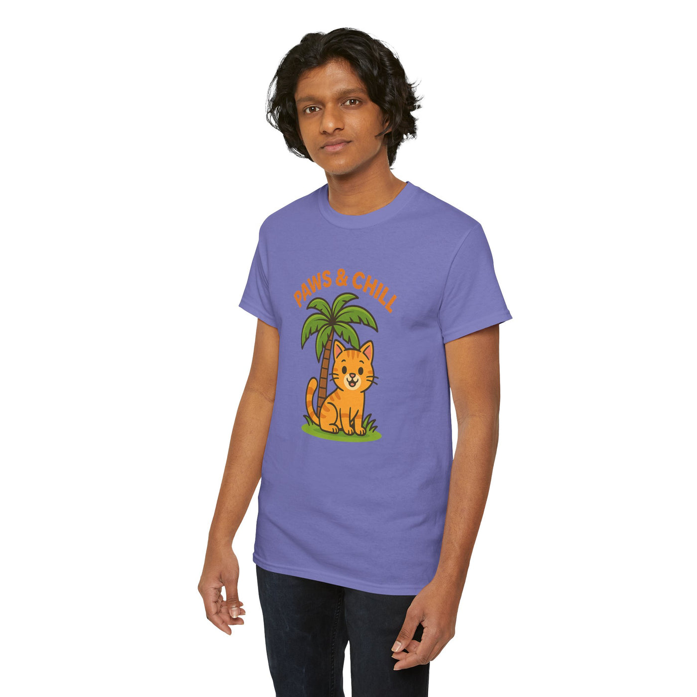 Paws & Chill Funny Cat T-Shirt – Cute Unisex Cat Lover Tee