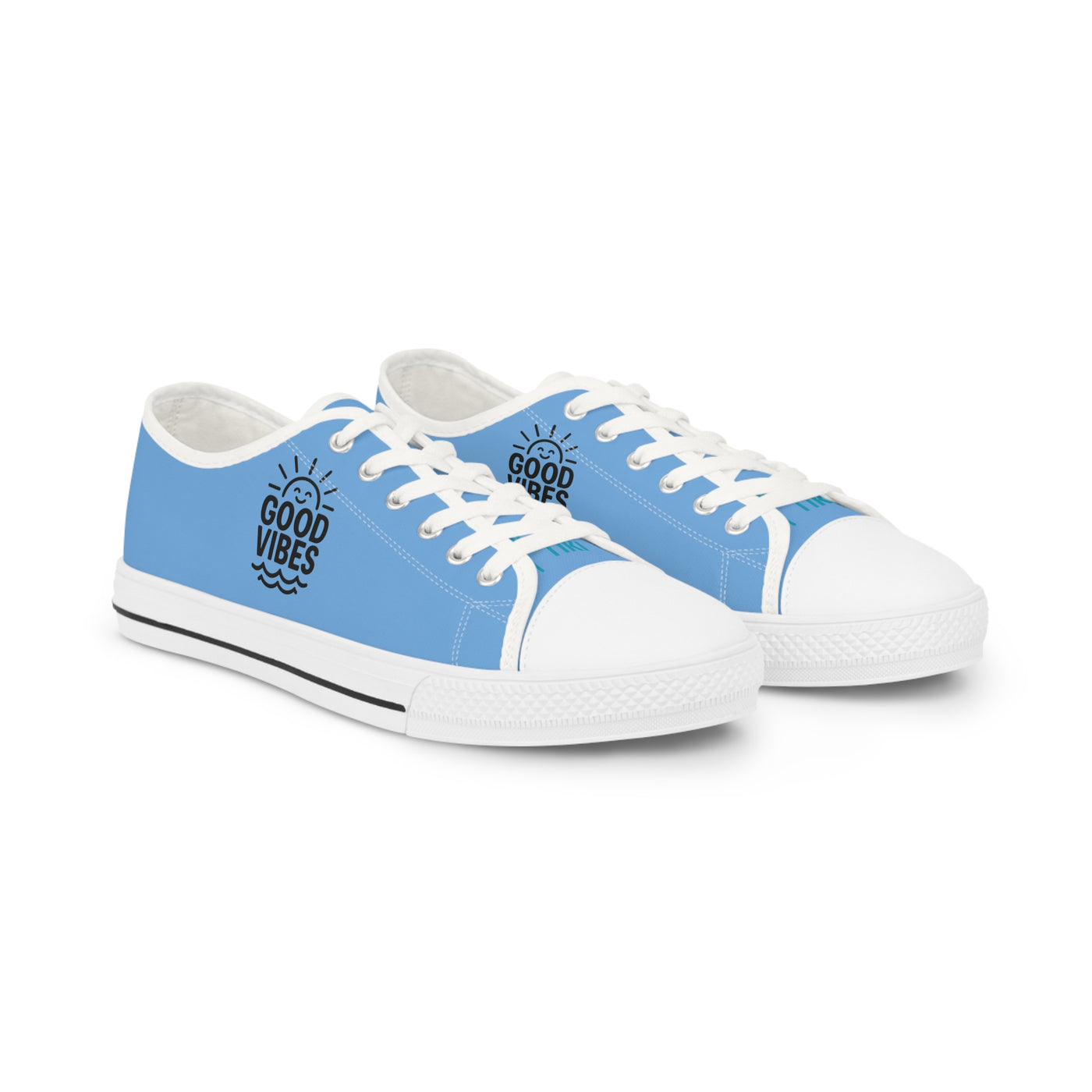 Good Vibes Men's Low Top Sneakers, Casual Footwear, Summer Shoes, Beach Sneakers, Gift for Him, Comfortable Everyday Sneakers