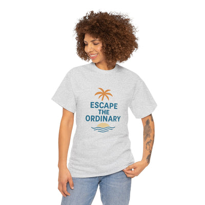 Escape the Ordinary T-Shirt – Tropical Palm Tree Shirt – Adventure Travel Unisex Tee – Summer Beach Shirt – Motivational Graphic Tee