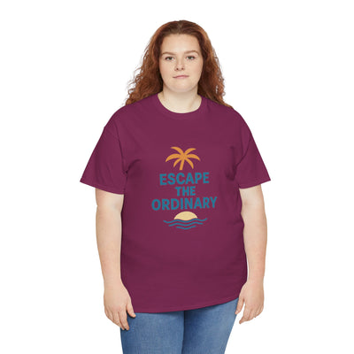 Escape the Ordinary T-Shirt – Tropical Palm Tree Shirt – Adventure Travel Unisex Tee – Summer Beach Shirt – Motivational Graphic Tee
