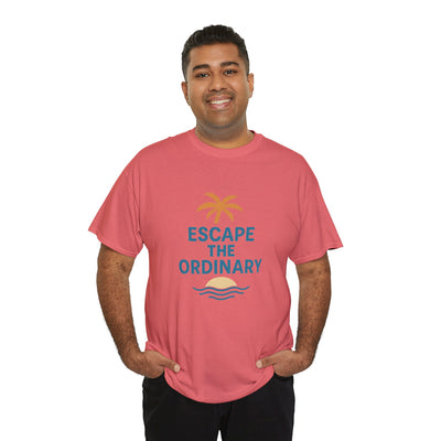 Escape the Ordinary T-Shirt – Tropical Palm Tree Shirt – Adventure Travel Unisex Tee – Summer Beach Shirt – Motivational Graphic Tee