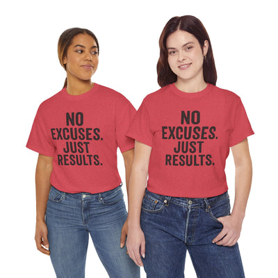 Motivational Unisex Heavy Cotton Tee - No Excuses Just Results, Fitness Shirt, Workout Apparel, Inspirational Top, Gift for Athletes, [...]