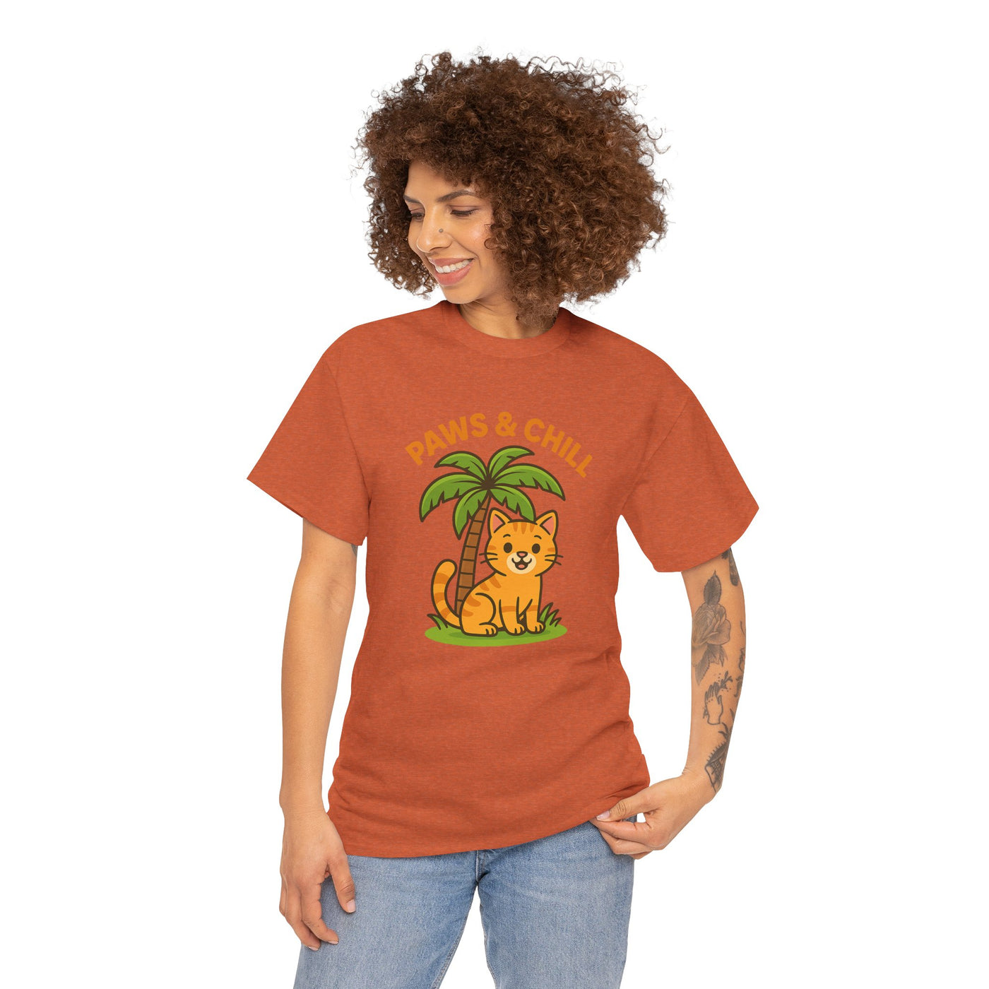 Paws & Chill Funny Cat T-Shirt – Cute Unisex Cat Lover Tee