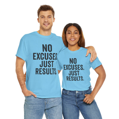 Motivational Unisex Heavy Cotton Tee - No Excuses Just Results, Fitness Shirt, Workout Apparel, Inspirational Top, Gift for Athletes, [...]