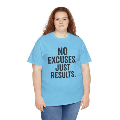 Motivational Unisex Heavy Cotton Tee - No Excuses Just Results, Fitness Shirt, Workout Apparel, Inspirational Top, Gift for Athletes, [...]
