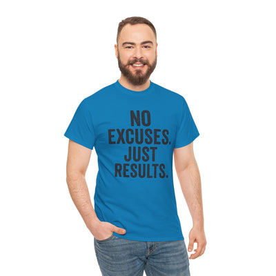 Motivational Unisex Heavy Cotton Tee - No Excuses Just Results, Fitness Shirt, Workout Apparel, Inspirational Top, Gift for Athletes, [...]