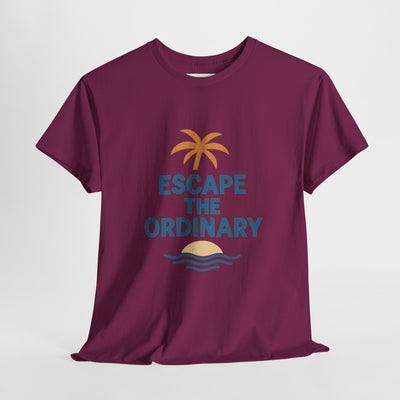Escape the Ordinary T-Shirt – Tropical Palm Tree Shirt – Adventure Travel Unisex Tee – Summer Beach Shirt – Motivational Graphic Tee