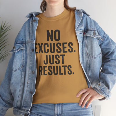 Motivational Unisex Heavy Cotton Tee - No Excuses Just Results, Fitness Shirt, Workout Apparel, Inspirational Top, Gift for Athletes, [...]
