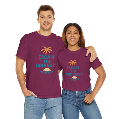 Escape the Ordinary T-Shirt – Tropical Palm Tree Shirt – Adventure Travel Unisex Tee – Summer Beach Shirt – Motivational Graphic Tee