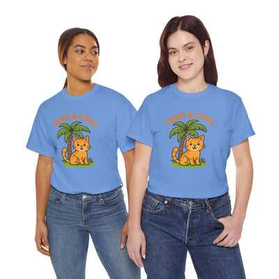 Paws & Chill Funny Cat T-Shirt – Cute Unisex Cat Lover Tee