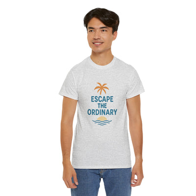 Escape the Ordinary T-Shirt – Tropical Palm Tree Shirt – Adventure Travel Unisex Tee – Summer Beach Shirt – Motivational Graphic Tee