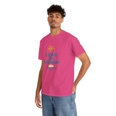 Escape the Ordinary T-Shirt – Tropical Palm Tree Shirt – Adventure Travel Unisex Tee – Summer Beach Shirt – Motivational Graphic Tee