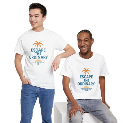 Escape the Ordinary T-Shirt – Tropical Palm Tree Shirt – Adventure Travel Unisex Tee – Summer Beach Shirt – Motivational Graphic Tee