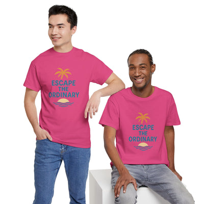 Escape the Ordinary T-Shirt – Tropical Palm Tree Shirt – Adventure Travel Unisex Tee – Summer Beach Shirt – Motivational Graphic Tee