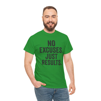 Motivational Unisex Heavy Cotton Tee - No Excuses Just Results, Fitness Shirt, Workout Apparel, Inspirational Top, Gift for Athletes, [...]