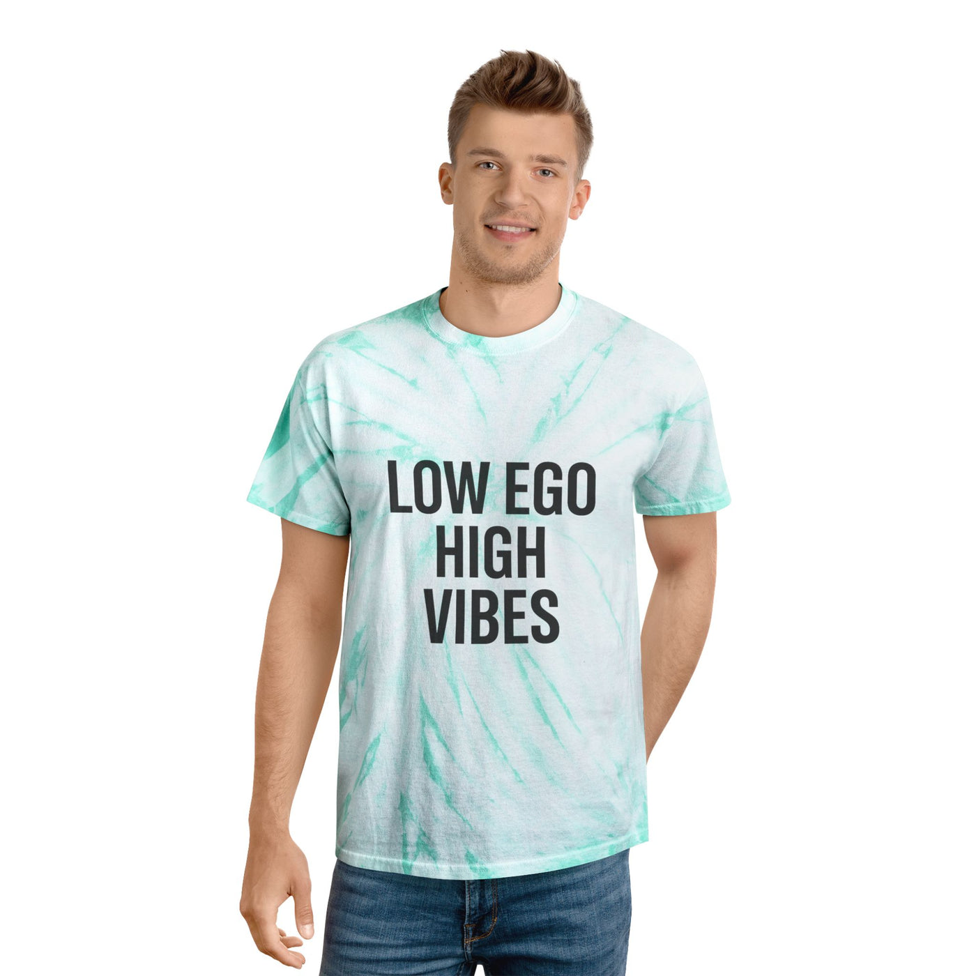 Low Ego High Vibes Tie-Dye Tee, Boho T-Shirt, Positive Vibes Shirt, Casual Summer Top, Gift for Friends, Festival Wear