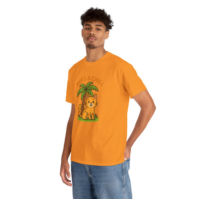 Paws & Chill Funny Cat T-Shirt – Cute Unisex Cat Lover Tee