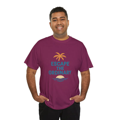 Escape the Ordinary T-Shirt – Tropical Palm Tree Shirt – Adventure Travel Unisex Tee – Summer Beach Shirt – Motivational Graphic Tee