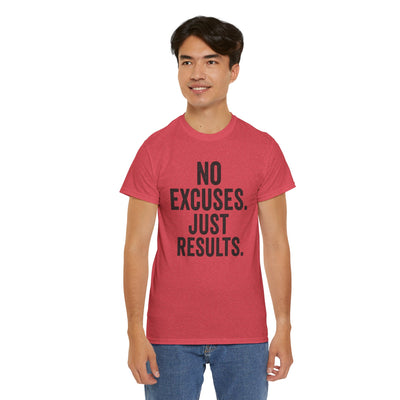 Motivational Unisex Heavy Cotton Tee - No Excuses Just Results, Fitness Shirt, Workout Apparel, Inspirational Top, Gift for Athletes, [...]