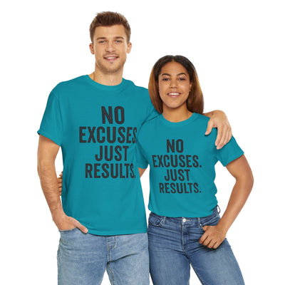 Motivational Unisex Heavy Cotton Tee - No Excuses Just Results, Fitness Shirt, Workout Apparel, Inspirational Top, Gift for Athletes, [...]