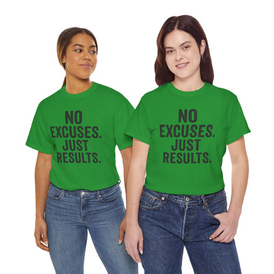 Motivational Unisex Heavy Cotton Tee - No Excuses Just Results, Fitness Shirt, Workout Apparel, Inspirational Top, Gift for Athletes, [...]