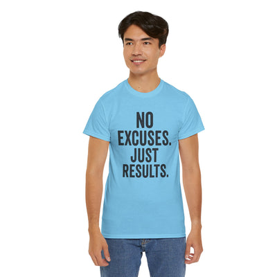 Motivational Unisex Heavy Cotton Tee - No Excuses Just Results, Fitness Shirt, Workout Apparel, Inspirational Top, Gift for Athletes, [...]