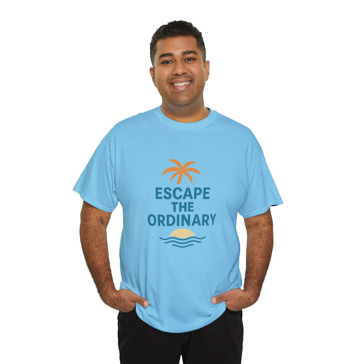 Escape the Ordinary T-Shirt – Tropical Palm Tree Shirt – Adventure Travel Unisex Tee – Summer Beach Shirt – Motivational Graphic Tee