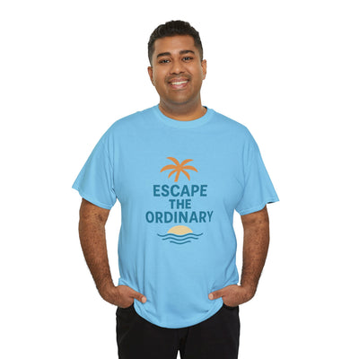 Escape the Ordinary T-Shirt – Tropical Palm Tree Shirt – Adventure Travel Unisex Tee – Summer Beach Shirt – Motivational Graphic Tee