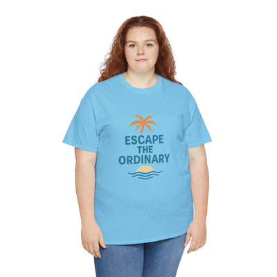 Escape the Ordinary T-Shirt – Tropical Palm Tree Shirt – Adventure Travel Unisex Tee – Summer Beach Shirt – Motivational Graphic Tee