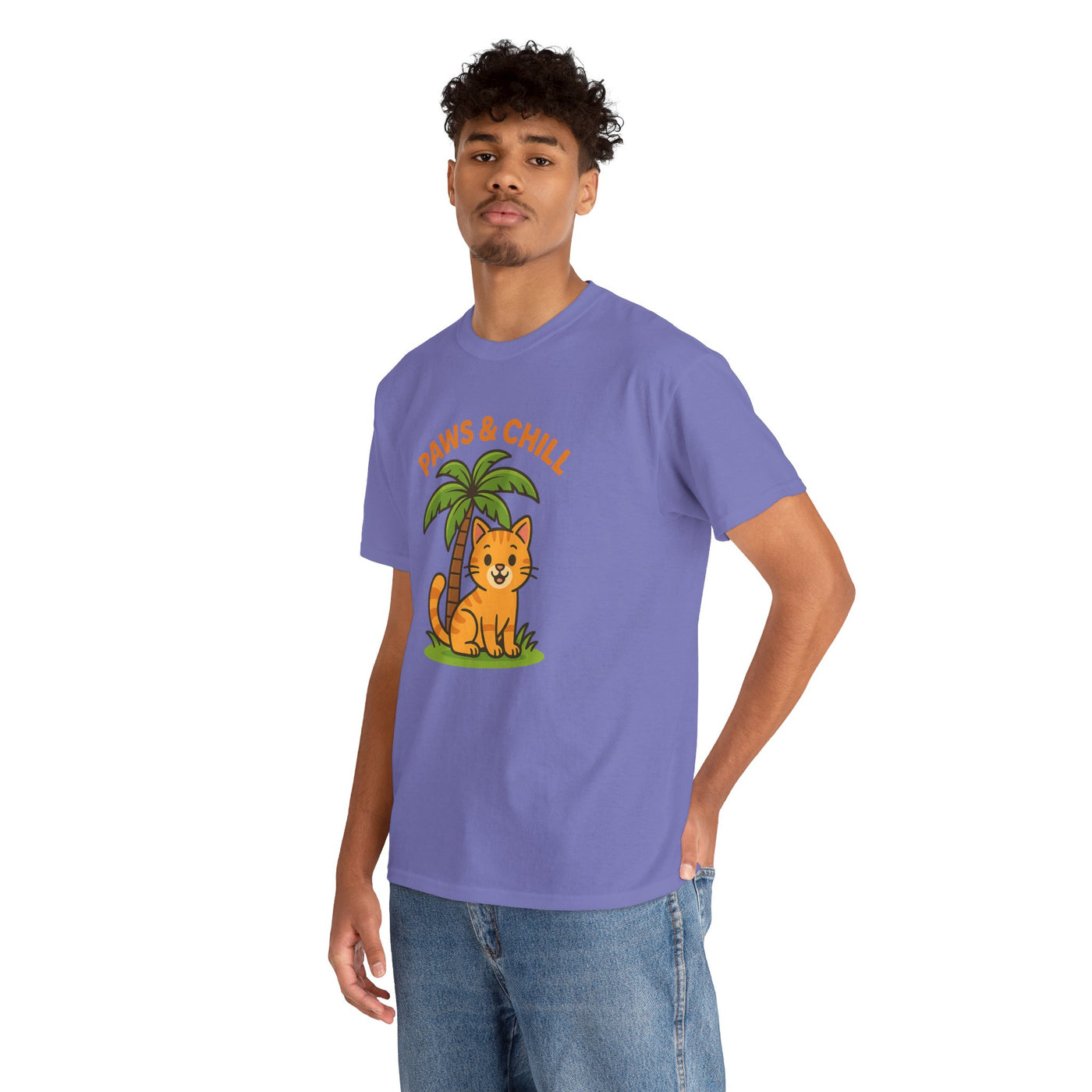 Paws & Chill Funny Cat T-Shirt – Cute Unisex Cat Lover Tee