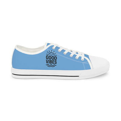 Good Vibes Men's Low Top Sneakers, Casual Footwear, Summer Shoes, Beach Sneakers, Gift for Him, Comfortable Everyday Sneakers