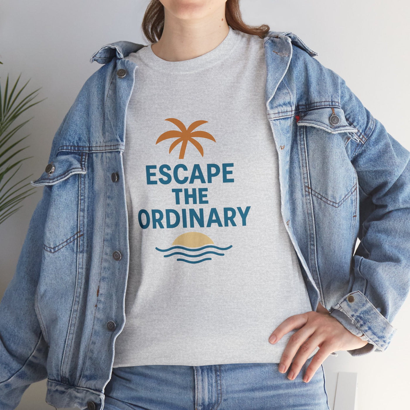 Escape the Ordinary T-Shirt – Tropical Palm Tree Shirt – Adventure Travel Unisex Tee – Summer Beach Shirt – Motivational Graphic Tee