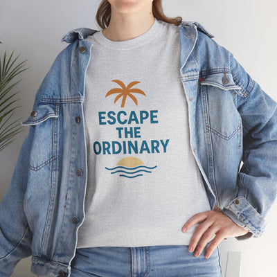 Escape the Ordinary T-Shirt – Tropical Palm Tree Shirt – Adventure Travel Unisex Tee – Summer Beach Shirt – Motivational Graphic Tee