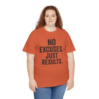 Motivational Unisex Heavy Cotton Tee - No Excuses Just Results, Fitness Shirt, Workout Apparel, Inspirational Top, Gift for Athletes, [...]