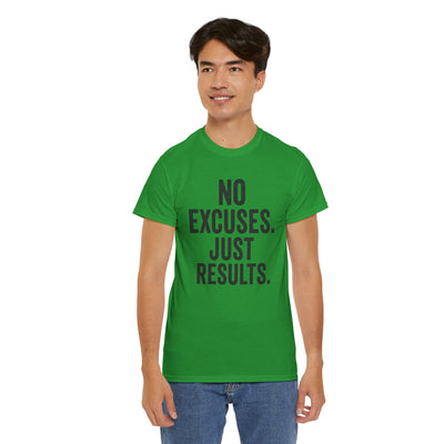 Motivational Unisex Heavy Cotton Tee - No Excuses Just Results, Fitness Shirt, Workout Apparel, Inspirational Top, Gift for Athletes, [...]