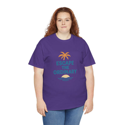 Escape the Ordinary T-Shirt – Tropical Palm Tree Shirt – Adventure Travel Unisex Tee – Summer Beach Shirt – Motivational Graphic Tee