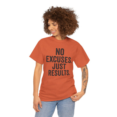 Motivational Unisex Heavy Cotton Tee - No Excuses Just Results, Fitness Shirt, Workout Apparel, Inspirational Top, Gift for Athletes, [...]